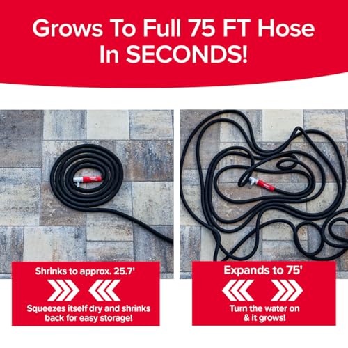 Pocket Hose 75 FT Silver Bullet 2.0 Hose, Turbo Shot Nozzle, Kink-Free - size: 75 FT