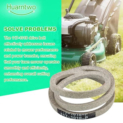 117-1018 Drive Belt Replacement for Toro Recycler 22" Lawn Mower 20330/20331 / 20350/20370 / 20377/20378 / 20379 – 3/8" x 32.5" V-Belt Compatible with Toro Lawn Mowers – Huarntwo -2 Pack - size: 117-1018（2PC）