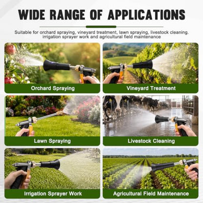 2 Pcs Adjustable Agricultural Sprayer Guns up to 5.5 GPM 400 PSI