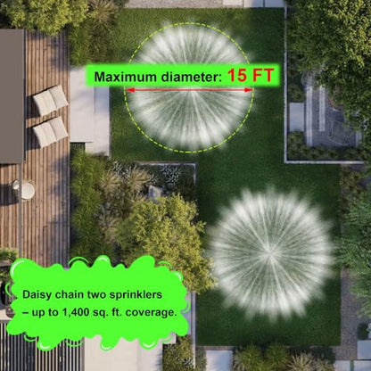 2-Pack Metal Spike Sprinkler, Large Area Water Sprinkler for Yard
