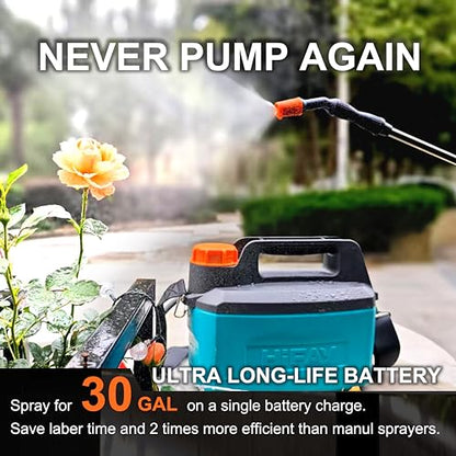 HIFAY ES4-PRO 1Gallon/4L Electric Sprayer, Rechargeable Battery-Powered Sprayer with 304 Stainless Steel Telescopic Rod. The New Model is Waterproof and The Buttons Have Been Updated. (Blue) - color: Blue