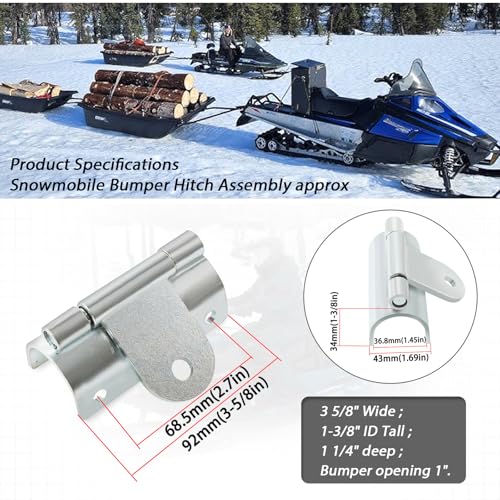 1Pc 12-101 Snowmobile Bumper Hitch,Metal,Fracture Resistance