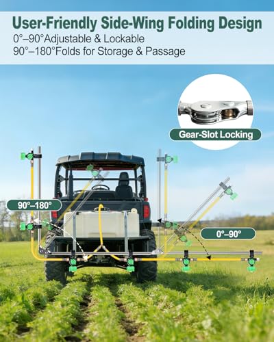 6-Nozzle Sprayer Boom Kit, 122" Folding Spray Boom for ATV & UTV