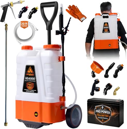 PetraTools HD4000 Battery Powered Backpack Sprayer w/Cart, 8 Hr Runtime - style: HD4000 Pro Series + Cart