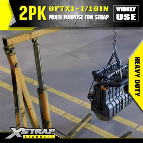 XSTRAP STANDARD 2PK 1"x8' Lift Sling Straps Wear Guard End Heavy Duty Strap - style: 2pk 1''x8ft