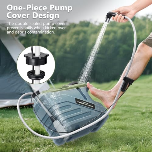 SPACEREST Portable Camping Shower with 5-Gallon Water Jug, 2 Batteries