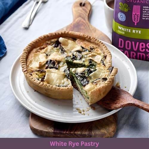 Doves Farm Organic White Rye Flour 2.2 lb (Pack of 2) - Ancient Grain Light Rye Flour for All British Baking: Breads, Sourdoughs, Cakes, Cookies & More | Kosher & Vegan Friendly | Imported From UK - size: 35.28 Count (Pack of 2)