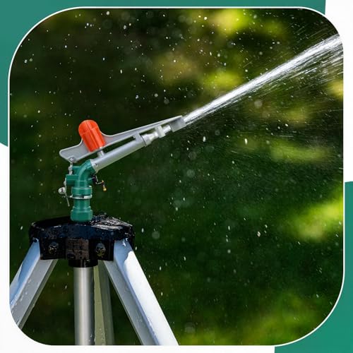 VIHOSE 1-1/2 '' Agriculture Irrigation Sprinkler Large Area Farm Gun | Irrigation Sprinkler, Aluminum, 360° Rotating Impact, Agricultural Cannon Watering Spray, for Garden Farm Lawn Diameter - size: 1-1/2 Inch