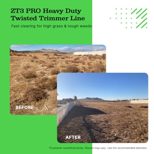 Anleolife .095" ZT3 Pro Heavy Duty Diamond Weed Eater String, 1122ft 3 lb - color: 3lb .095" (2.4mm)