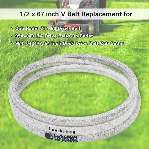 954-04317A Drive Belt Kevlar for Cub Cadet, Troy-Bilt, MTD, Craftsman Zero Trun Mowers, Replace 754-04317, 754-04317A, 954-04317, 754-0498, 954-0498, Ariens 07211500 - Aramid Cord, 1/2'' x 67'' - size: 1/2" x 67"