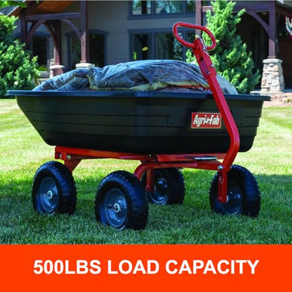 Agri-Fab 45-0594 4-Wheel Poly Convertible Pull/Tow Garden Dump Cart 1,200lb Tow Capacity Black - style: 1,200 lb. Push/Tow 4-Wheel Cart Swivel Dump Cart