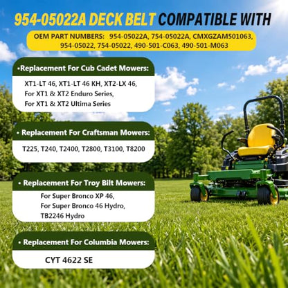 954-05022A Deck Belt 108" L x 0.5" Replacement for Cub Cadet Craftsman - size: 954-05022A