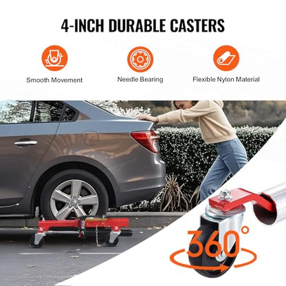 VEVOR Wheel Dolly - Max Capacity 1500 Lbs, Car Jack Dolly Lifter with 360 Rotatable Wheels, Heavy Duty Vehicle Positioning Hydraulic Tire Jack, for Vehicle Repair and Moving