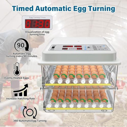 120 Egg incubators for Hatching Eggs with Automatic Turning & 5 Modes - color: 120 Egg White