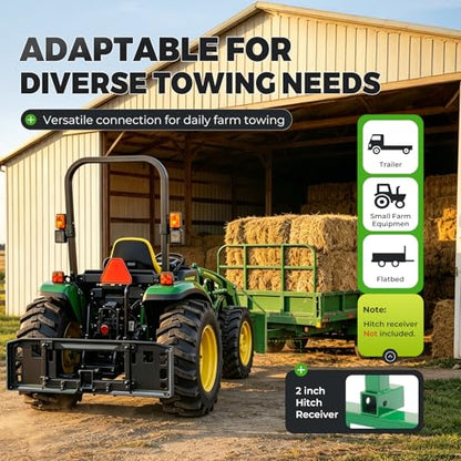 ALMULOO Hitch Attachment Plate, 50" Pallet Fork Frame Compatible with John Deere Tractors and Loaders 2" Receiver Hitch Skid Steer Receiver