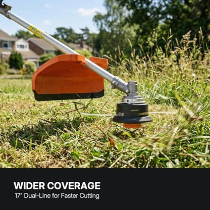 WORKIT Commercial Grade 2-Cycle Gas Weed Eater, 25.4CC 3-in-1 Tool with 17" Trimmer, Edger & 40T/3T Blades, Heavy Duty Brush Cutter for Thick Weeds & Overgrown Yards, Comes with Shoulder Strap - size: 3 IN 1-25.4CC