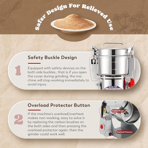 Moongiantgo Grain Mill Grinder Commercial Spice Grinder, 700g Swing, 110V - size: 700g Swing Type
