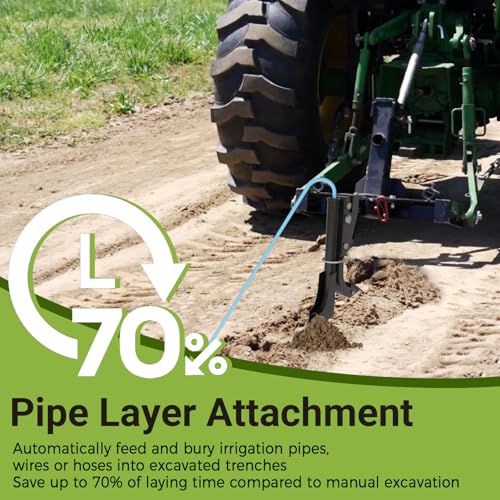 1.37" Pipe Layer Attachment Fits Hitch Mounted Ripper Shank Plow | Flexible Pipe Layer Fits Any 3-Point Ripper Hitch Lawn Subsoiler, for ATV UTV Tractor