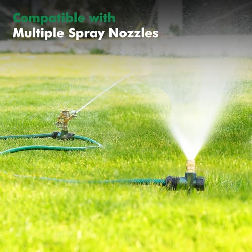 RESTMO Sprinkler Stake 3 Pack Zinc Alloy Lawn Sprinkler Spike Base - size: 3 Pack