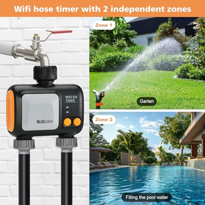 Smart WiFi Water Timer for Garden Hose, 2 Zone Sprinkler Timer - style: 2 Outlets