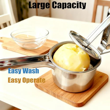 Stainless Steel Potato Ricer Masher, Heavy Duty Food Press for Kitchen
