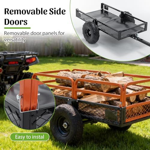 Garden Carts 1500LBS Heavy Duty Steel Dump Cart Trailer