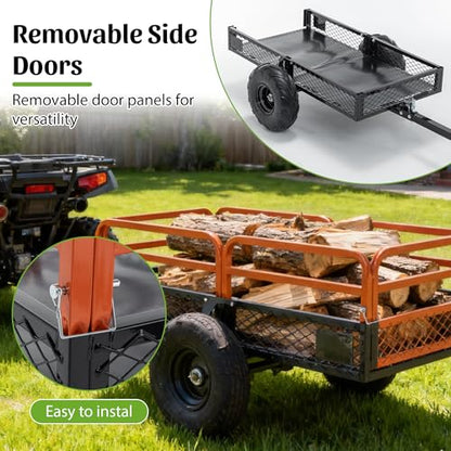 Garden Carts 1500LBS Heavy Duty Steel Dump Cart Trailer