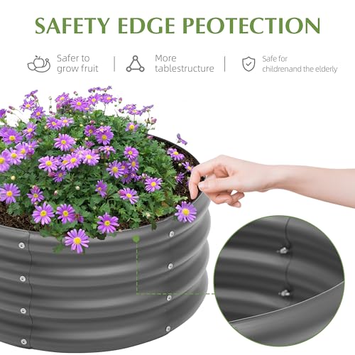 Besebay 2-Pack 2x1ft Galvanized Raised Garden Bed, Outdoor Planter Bed, - color: Dark Grey, size: 2x2x1ft-2Pcs