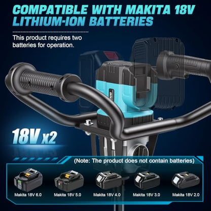 36V Cordless Post Hole Digger for Makita 18V, Power Earth/Ice Auger - size: Large