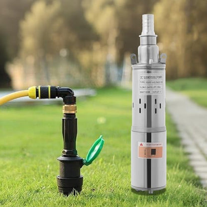Solar Well Pump 12V 180W Submersible Water Pump with 55.77ft Cable, Max Lift 98.43ft 1.2m³/H Stainless Steel Irrigation Pump for Irrigation Agricultural Garden Home