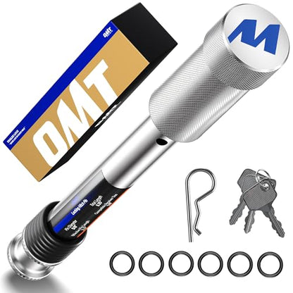 OMT Locking Hitch Pin Set with 5/8" Pin for 2 & 2.5 Receiver - color: Silver, size: 2 & 2.5 in - 1 Pack
