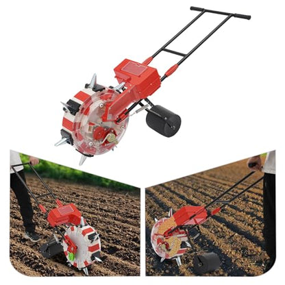 7-Nozzles Manual Seeding Machine Seeder Planter Hand-Push Seeder Garden Seeder