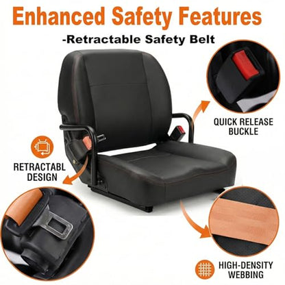 SEATIN Universal Forklift Seat, Tractor Seat with Micro Switch, Safety Belt