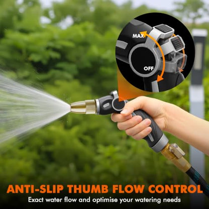 RESTMO Garden Hose Nozzle, Heavy Duty Water Hose Sprayer Nozzle, Silver - color: Silver, size: 4 Watering Patterns