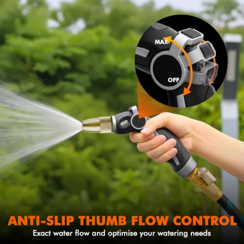 RESTMO Garden Hose Nozzle, Heavy Duty Water Hose Sprayer Nozzle, Silver - color: Silver, size: 4 Watering Patterns