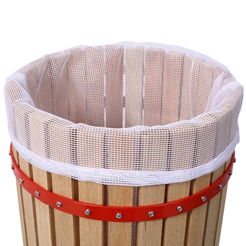 7.9 Gallon Fruit Wine Press, Manual Apple Grape Berries Crusher Juice Maker with Solid Wood Basket & 8 Blocks, Heavy Duty Cider Press for Home Kitchen