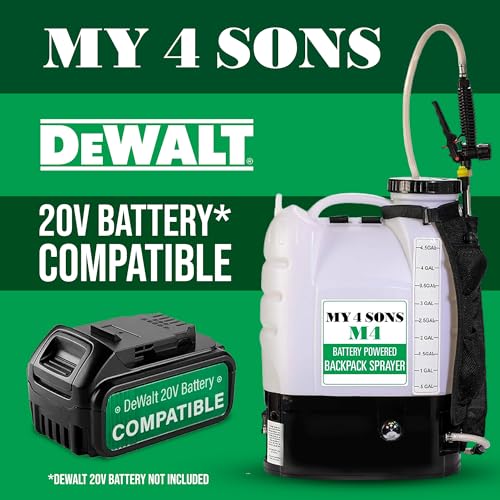 M4 Battery Powered Backpack Sprayer - 20V Dewalt Battery Compatible - size: M4 Dewalt Compatible