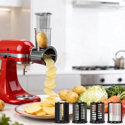 Slicer Shredder Attachment for KitchenAid Stand Mixers, 5 Removable Blades