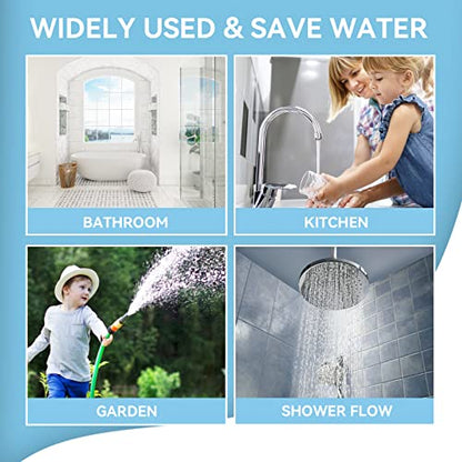 MAYYAYA 7-Pc Brass Shower Flow Saver Kit, 1/2G, 6 Color Options - color: Colours