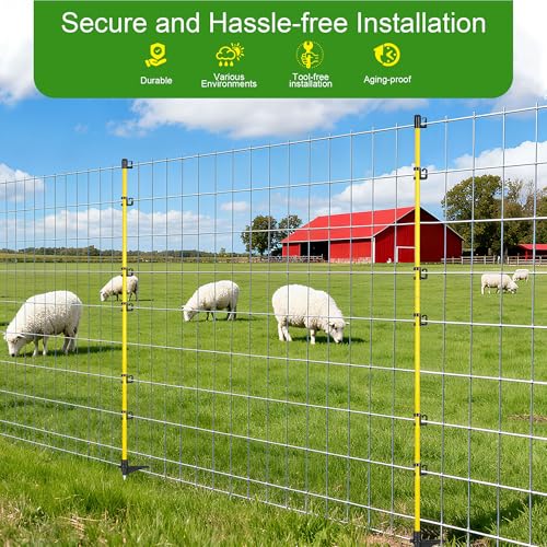 50 Pcs 50"Fiberglass Step in Electric Fence Posts,Portable Temporary Stakes - style: 50Inch-50 Pack