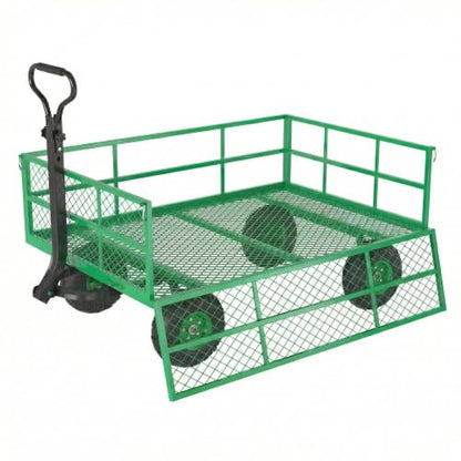 1200 LBS Heavy Duty Steel Garden Cart, 3-in-1 Yard Wagon, 13" Air Tires - color: Green, size: 1200LBS