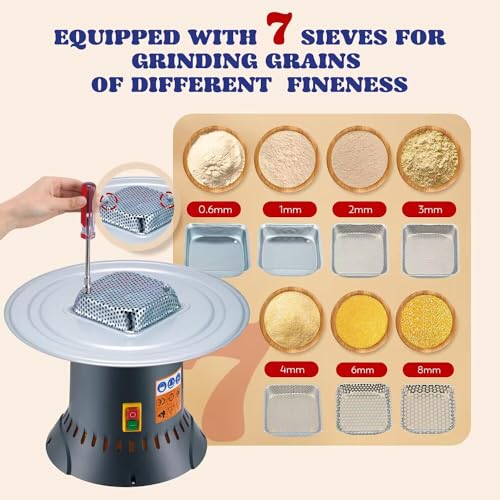 Moogiantgo 15.8Gal Grain Mill Grinder Electric Corn Grinder 1300W Feed Mil