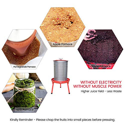 SQUEEZE master Hydraulic Fruit Wine Apple Press -5.3Gallon/20L with Electric Apple Crusher