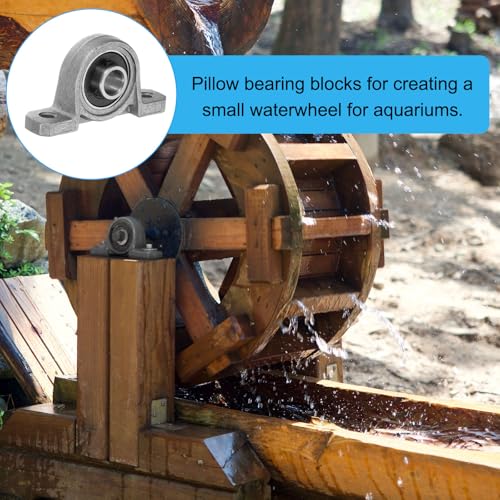 PATIKIL Pillow Block Bearing 5/16" / 8mm Bore, 2 Pcs Vertical Zinc Alloy Steel Mounted Flange Pillow Block Self Alignment Insert Bearings Bore Ball Housing for Machinery Power Agriculture - size: 5/16"