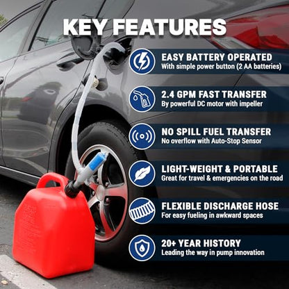 TERA PUMP Automatic Battery Operated Fuel Transfer Pump - style: Auto Stop Pump (AA)