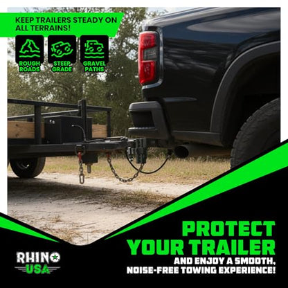 Rhino USA Adjustable Trailer Hitch (2in Receiver) - 6in Drop/Rise - color: Black, size: 2"x6"