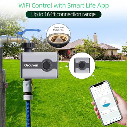 WiFi Sprinkler Timer Brass Inlet APP Remote Control Smart Irrigation System - style: WIFI 1 outlet