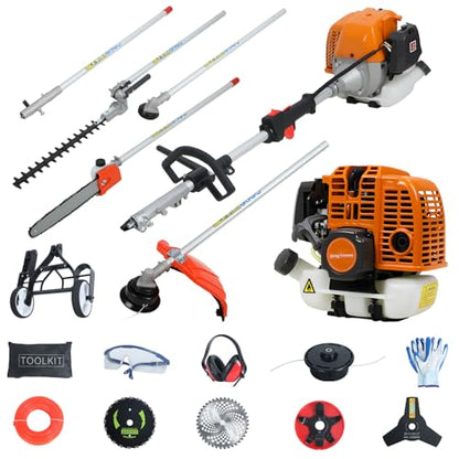 8-in-1 Gas Weed Eater Combo- 52CC 2-Stroke Hedge Trimming Tools - color: 52cc 8-in-1