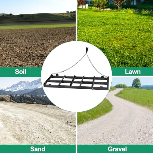 Drag Harrow Driveway Grader 4 FT with 4 FT Chain - size: 4 FT