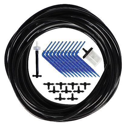 Solar Automatic Drip Irrigation Kit System, JIYANG Solar Powered Auto Easy DIY Watering Device Supported Pots Plants, 6-12 Timing Modes With Anti-Siphoning Device (Expansion Kit/Extra Accessories Kit)